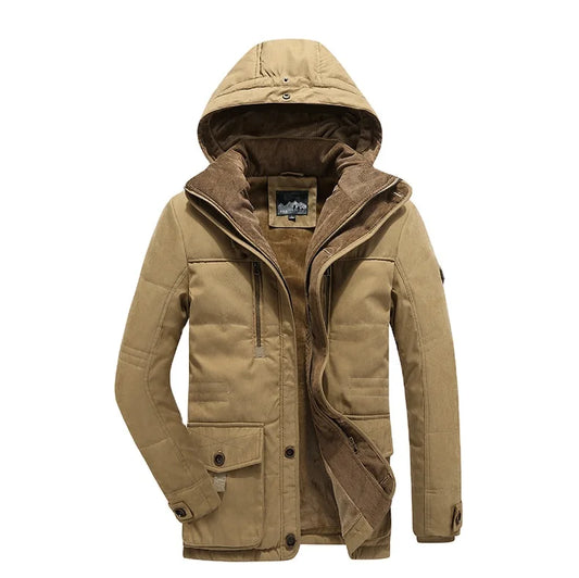 JMT-087370 Men's Jacket Sets Mens Winter Jacket CoatThickened Waterproof Canvas Coat Zipper Closure Windproof Clothing Men's Coats