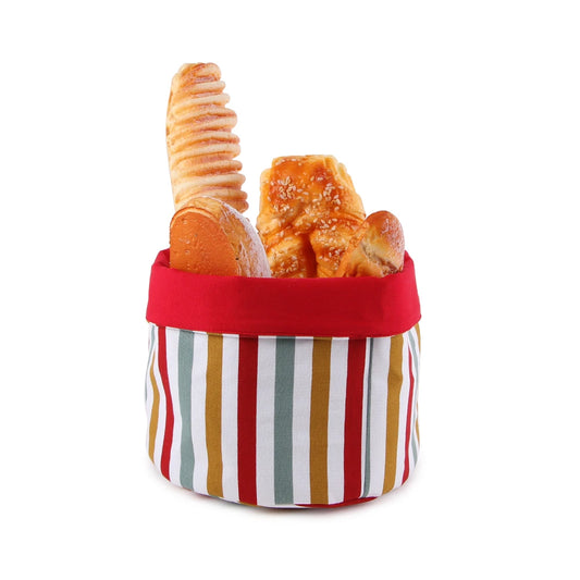 JMT-020618 Natural Cotton Fabric Foldable Bread Basket for Food Safe Storage