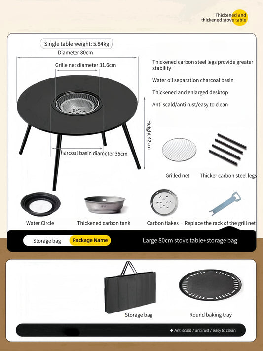 JMT-056266 Outdoor Charcoal BBQ Grill Stove for Indoor and Outdoor Use with Smokeless Cooking Feature