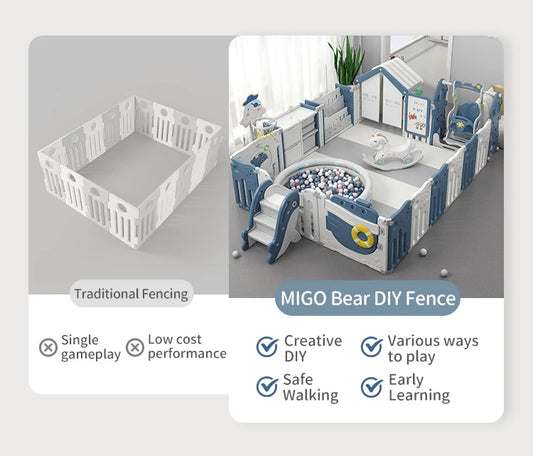 JMT-761546 Customisable Foldable Indoor and Outdoor Playpen for Toddlers and Kids