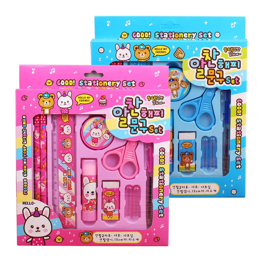 JMT-356810 Creative Plastic Wood Stationery Set for Children with Gift Box, Ideal for Primary School Activities