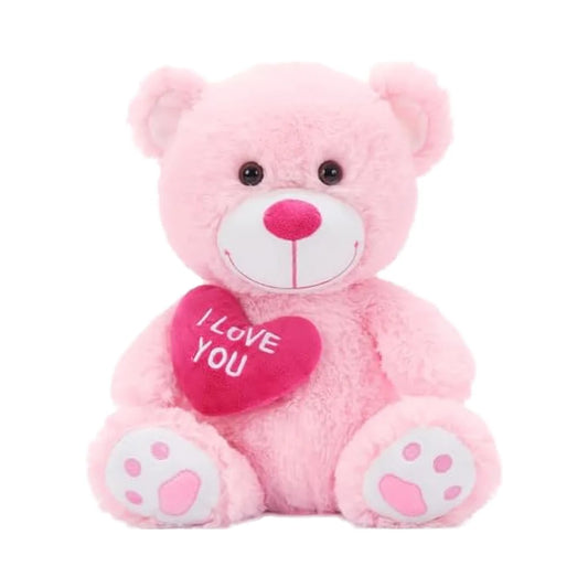 JMT-264458 12-Inch Pink Soft Plush Teddy Bear Toy for Kids and Adults - Ideal Valentine's Day Gift