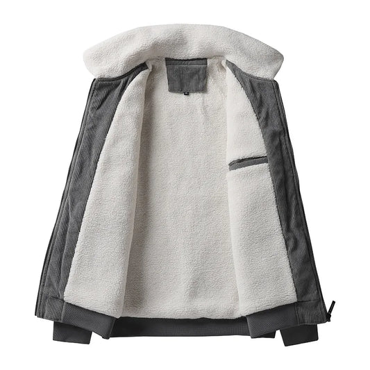 JMT-595850 Mens Winter Iacket Coat Striped Velvet Cotton With Thickened Lamb Cashmere Plus Size Men's Jackets Men's Coats