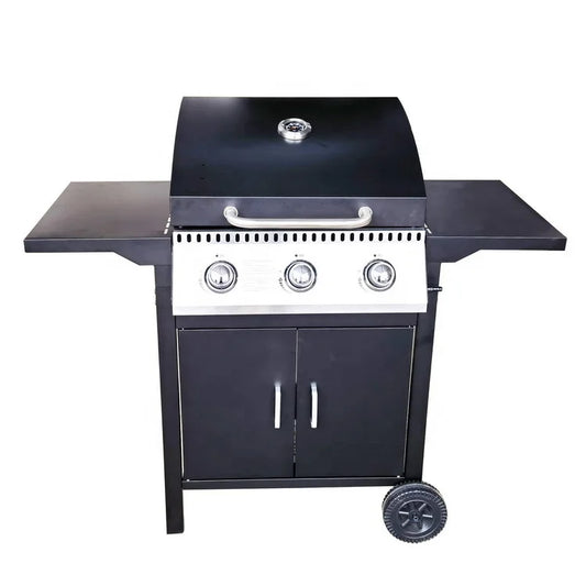 JMT-122954 Komenjoy G029300 3-Burner Outdoor Gas Grill with Warming Rack and Removable Grease Pan