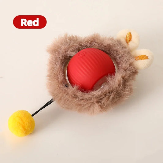 JMT-664138 Interactive Electric Rolling Ball Toy for Cats - Durable Plastic and Silicone Design