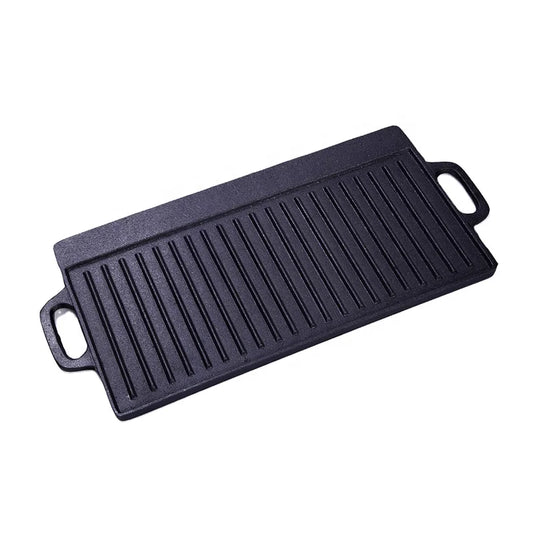 JMT-529674 Double Sided Cast Iron Griddle for Outdoor Camping and Kitchen Use - Model 20241108N