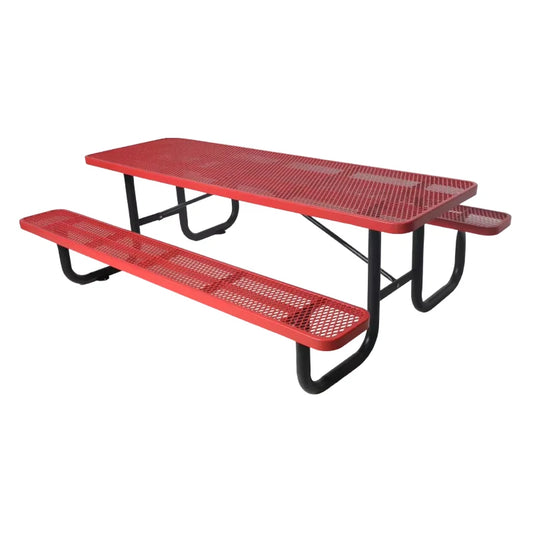 JMT-038218 Commercial Steel Picnic Table and Bench Set for Outdoor Dining and Events