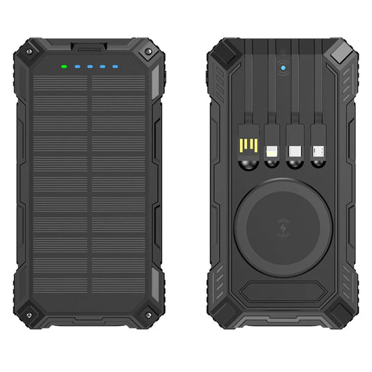 JMT-260938 Outdoor Waterproof Solar Power Bank 20000mAh with Fast Charging Portable Charger for Mobile Devices