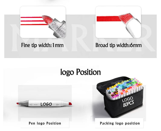 JMT-129930 168 Colour Brush Tip Alcohol Markers for Sketching and Art Design