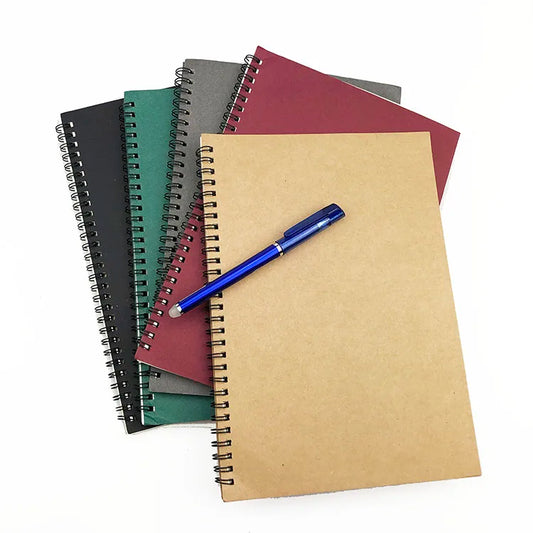 JMT-107530 B5 Kraft Paper Spiral Bound Notebook with 200 Pages