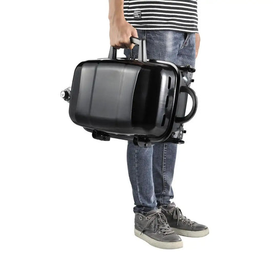 JMT-369290 Portable Gas Camping Grill with Porcelain Cooking Grid - Foldable Design for Easy Storage