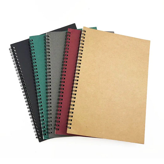 JMT-107530 B5 Kraft Paper Spiral Bound Notebook with 200 Pages