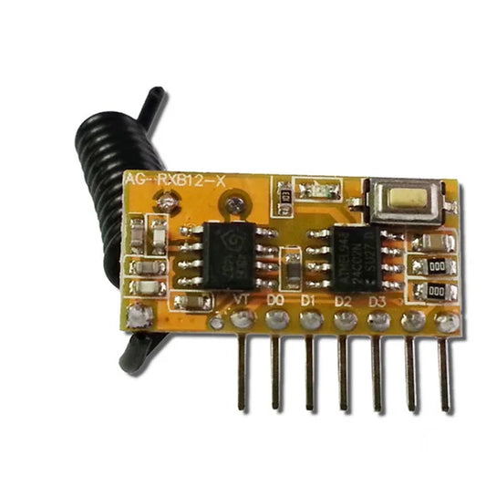 JMT-751626 Superheterodyne RF Wireless Receiver Module with Decoder AG-RXB12-X for Security Systems and Garage Doors