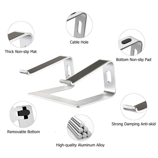 JMT-454602 Detachable Aluminium Laptop Stand for 10-17 Inch Devices with Cooling Pads