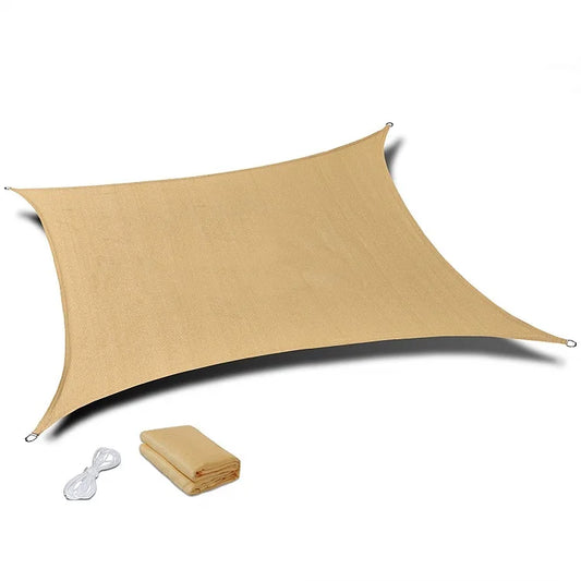 JMT-538890 Square Sand UV Block Sun Shade Sail 12ft x 12ft for Outdoor Patio and Garden