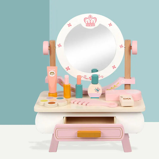JMT-501066 Wooden Makeup Dressing Table Set for Pretend Play – Fashion Princess Girls Toy