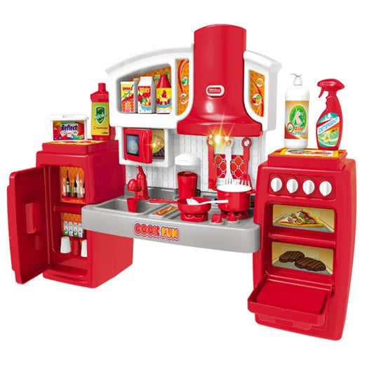 JMT-388106 Kids Kitchen Play Set with Tableware - Pretend Simulation Cooking Toy for Girls