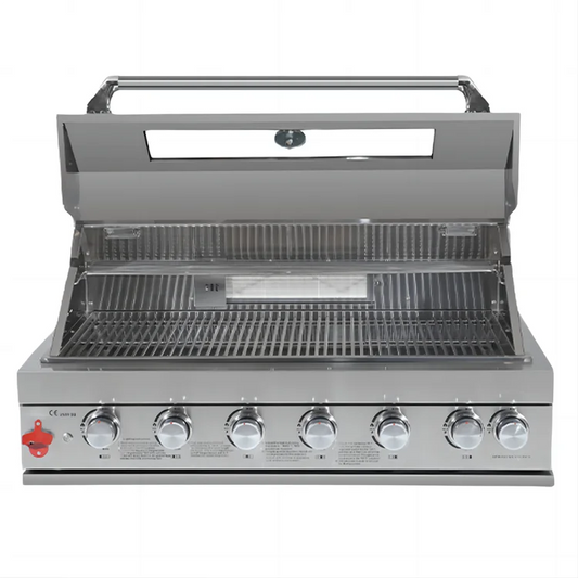 JMT-252874 Movable Outdoor Kitchen 6-Burner Gas BBQ Grill with 304 Stainless Steel Table Top and Built-In Features