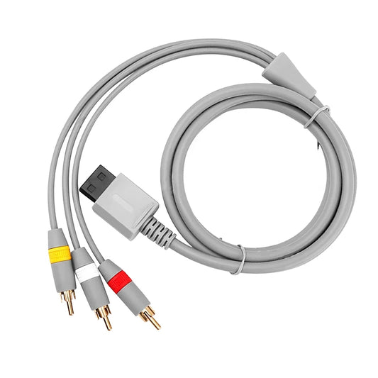 JMT-826890 1.8M Gold-Plated RCA AV Cable for Nintendo WII/WII U Console to TV Connection