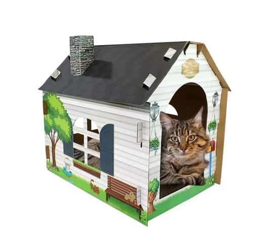 JMT-110538 Sustainable Corrugated Paper Cat Scratcher Tent for Playful Cats