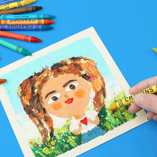 JMT-208778 Non-Toxic Mini Crayon Set for Kids - Available in 6, 8, 12, or 24 Colours