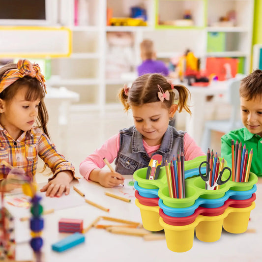 JMT-433226 6-Cup Stackable Craft Storage Tray - Durable Colourful Design for Organising Art Supplies