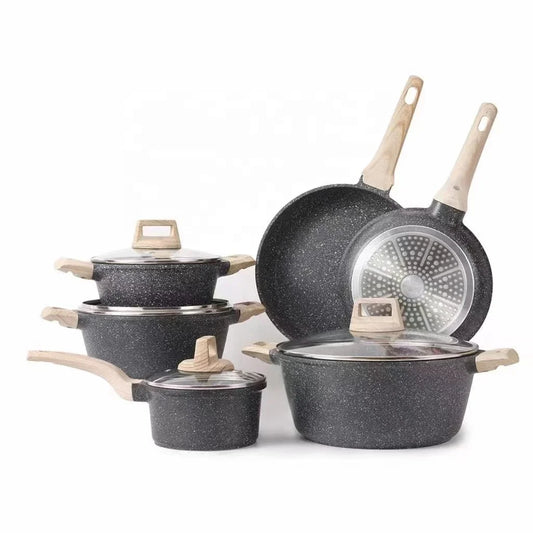 JMT-460106 Non-Stick Cooking Set with Coated Utensils and Stockpot Pan