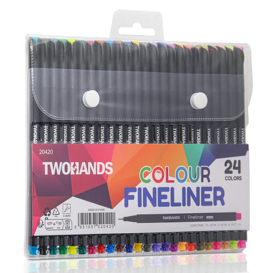 JMT-511434 Ultra Fine Tip 0.4mm Fineliner Pens Set in 24 Vibrant Colours for Drawing and Office Use