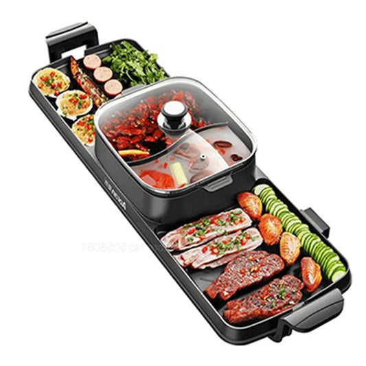 JMT-170378 Smokeless Outdoor Electric Kebab Grill Pan - Portable BBQ Barbecue Griddle