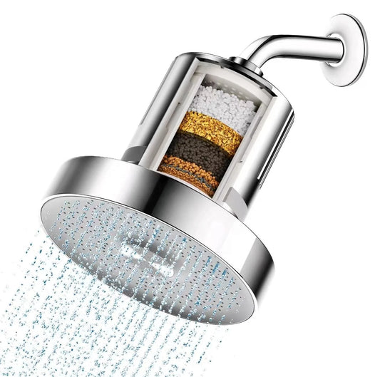 JMT-006026 140MM Round Chrome Plastic Shower Head with High Pressure and Water Saving Features