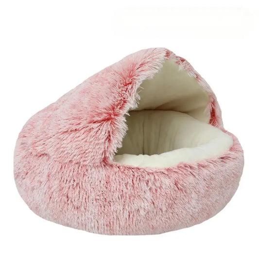 JMT-875402 Cozy Soft Round Pet Sleeping Nest for Indoor Cats and Kittens - Winter Warm Bed with Non-Slip Base