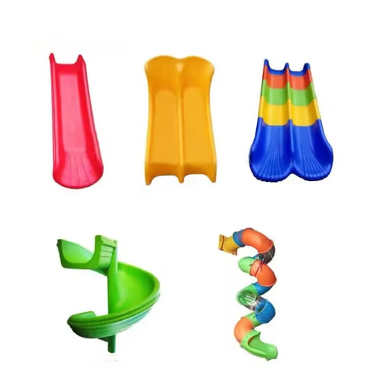 JMT-647434 S-Shaped Plastic Slide for Outdoor Playgrounds - Suitable for Kids and Adults