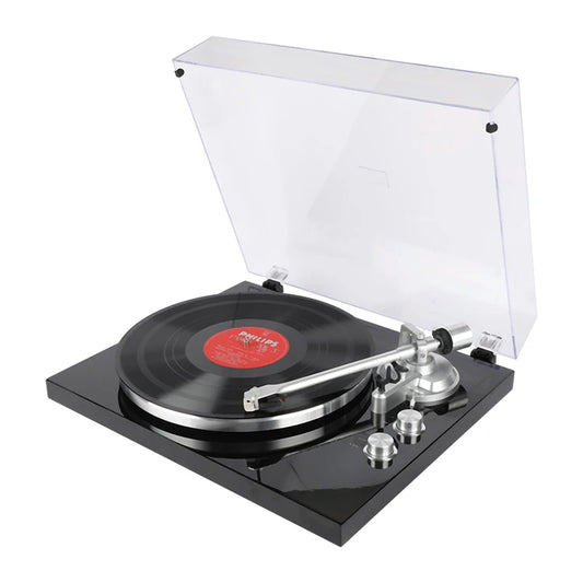 JMT-603082 Fully Automatic Wooden Vinyl Record Player with Nostalgic Mechanical Design