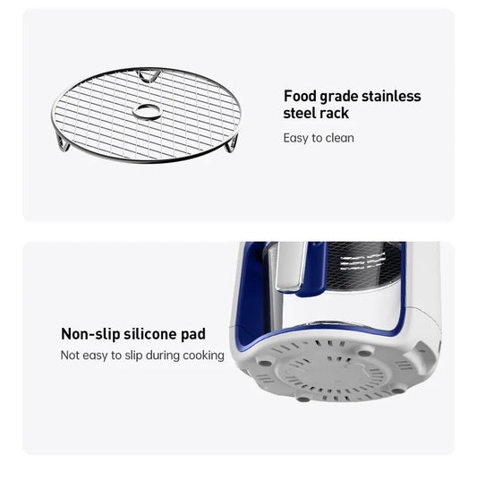 JMT-251146 Intelligent Oilless Air Fryer with Multi-functional Glass Design and Visible Cooking Chamber