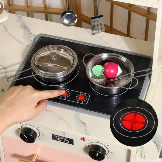 JMT-093194 Wooden Pretend Play Kitchen Set with Accessories for Toddlers