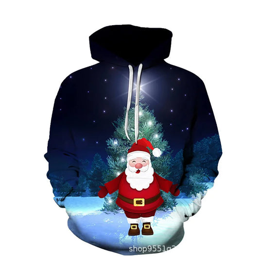 JMT-657930 Christmas Sweatshirt Long Sleeves Hoodie 3D Printed Casual Hooded Sweatshirt OEM Custom logo Clothing