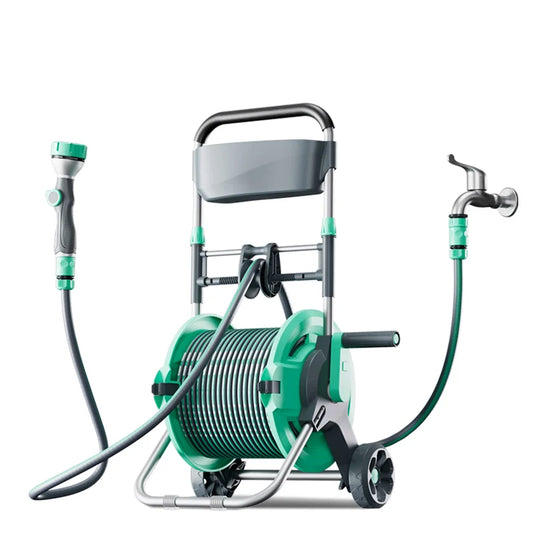 JMT-082442 Heavy Duty Wall-Mount High Pressure Garden Hose Reel Set for Household Use