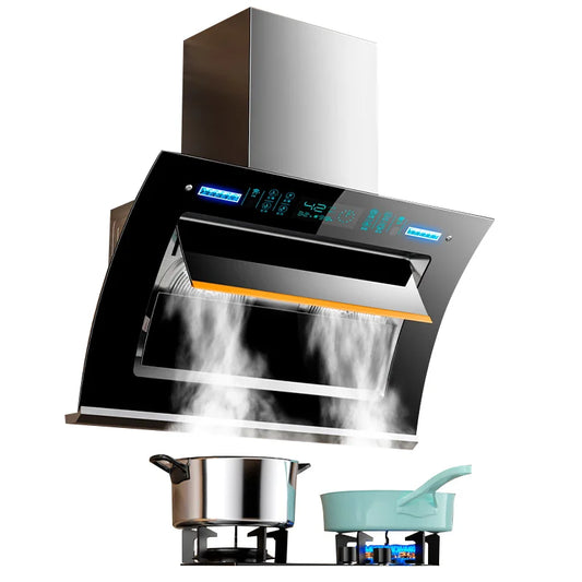 JMT-645514 Sleek Glass Side Wall Range Hood with High Suction Power for Kitchen - 75/90cm Cooker Hood Extractor