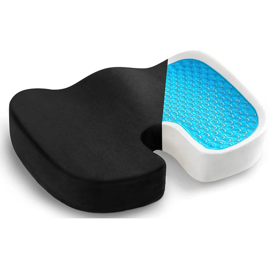 JMT-554698 Orthopedic Gel Seat Cushion with Memory Foam for Tailbone Pain Relief and Non-Slip Design