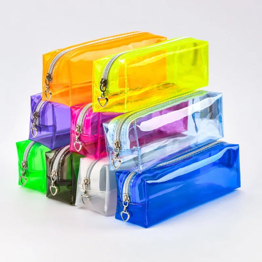 JMT-072778 Custom Clear PVC Pen Bags Pencil Cases for School, Various Sizes & Colours Available