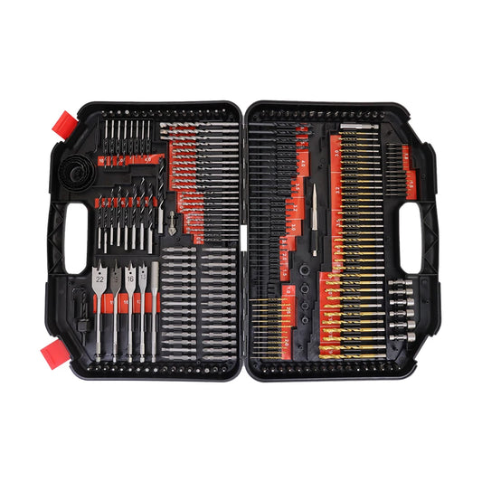 JMT-079306 246-Piece Metric HSS Twist Drill Bit Set for Wood, Metal, Cement and Screw Driving in Carry Case