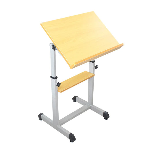 JMT-334922 Adjustable Trapezoid Art Desk and Chair Set for Classroom Use in Grey