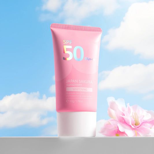 JMT-696074 Sakura Waterproof Sunscreen Face Cream for UV Protection and Brightening Skin Care - 50g