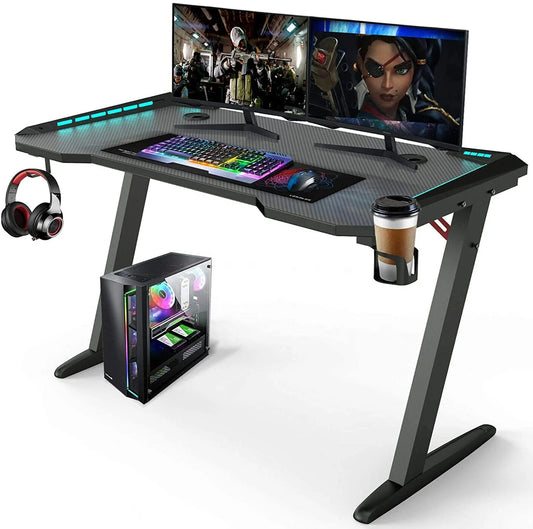 JMT-092554 RGB Gaming Desk with Cup Holder and Modern Design for Gamers