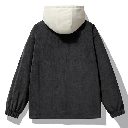 JMT-726922 Fashion Man Coat Casual Oversized Sports Design Long Canvas Jacket Zipper Closure Suede Jacket Man