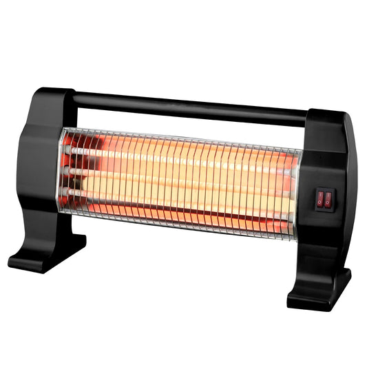 JMT-624842 Portable Free Standing Quartz Infrared Heater with 3 Halogen Bars for Under Desk Heating - 1200W