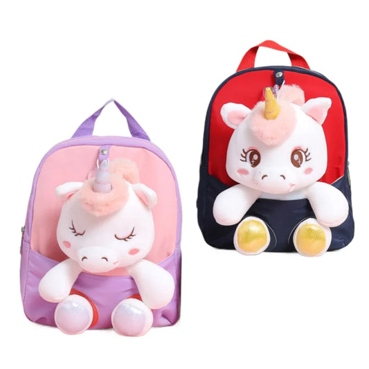 JMT-181962 Lightweight Toddler Backpack for Girls - Ideal Preschool School Bag with Stuffed Toy Features