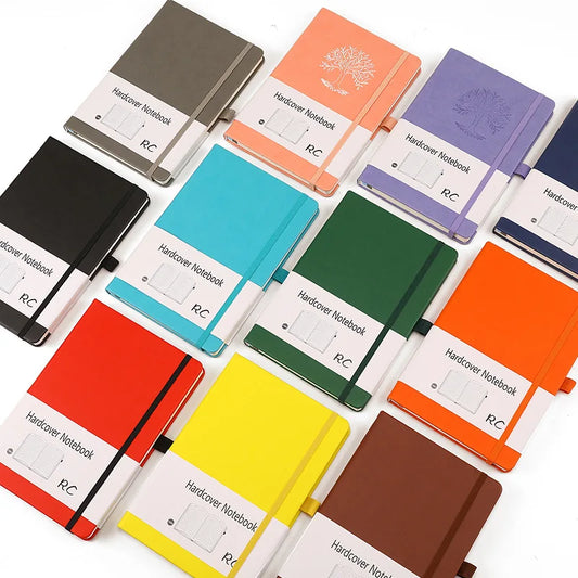 JMT-090570 A5 PU Leather Hardcover Notebook with Customisable Options and Lined Pages