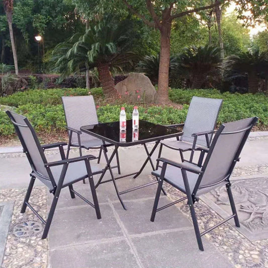 JMT-103754 Modern Metal Garden Table and Chair Set for Outdoor Dining