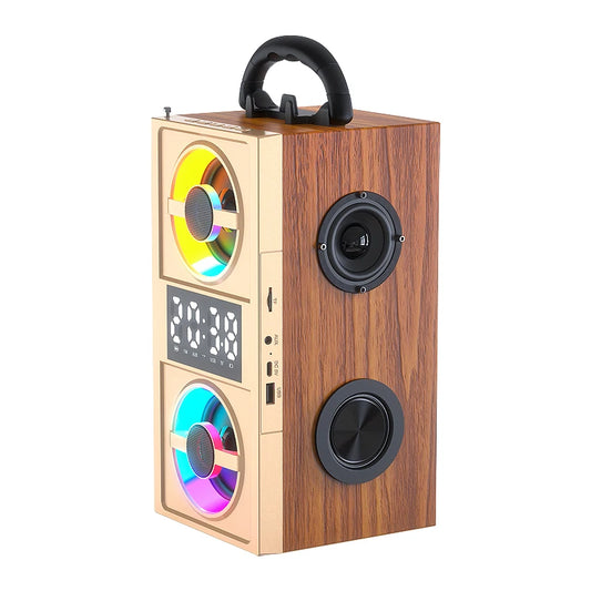 JMT-546442 Wireless Wood Bluetooth Speakers with Stereo Subwoofer for Home Audio and Desktop Use
